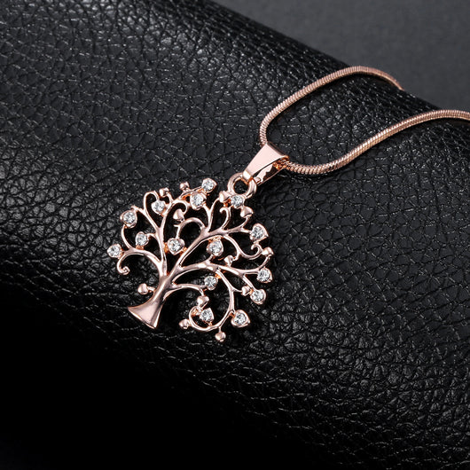 Collar Árbol de la Vida con Circonita - Cadenas Multicapa Largas para Mujer - Image 2