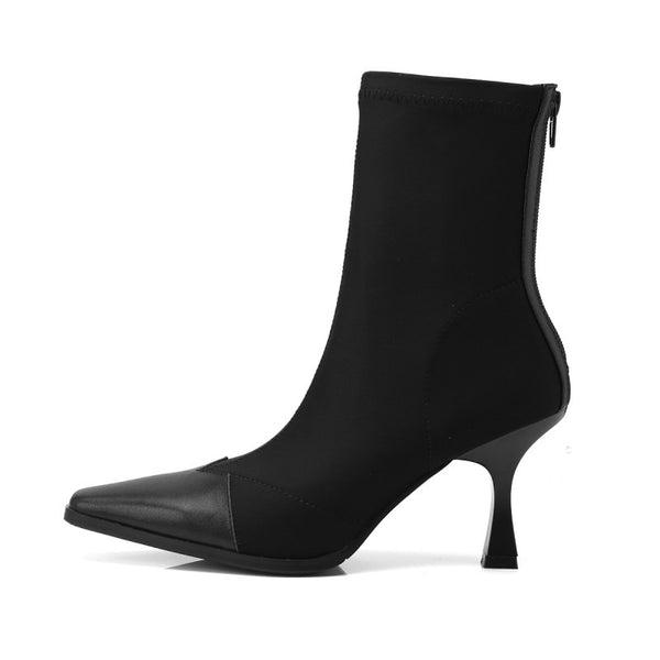 Botas Tobilleras Stiletto con Elástico - Comodidad y Estilo Otoño-Invierno