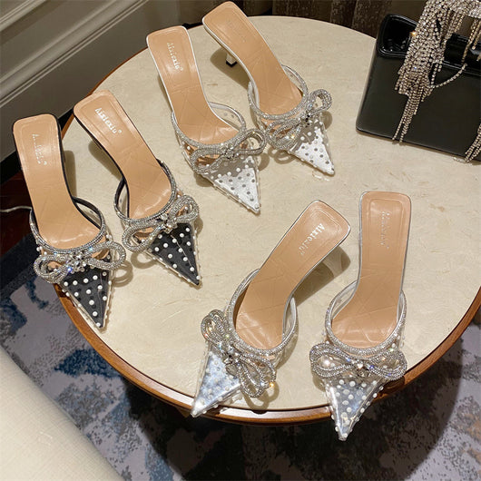 Sandalias de Cristal Transparente con Diseño de Strass para Mujer - Image 12