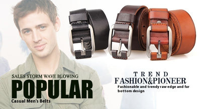 Cinturón de Cuero Genuino para Hombre con Hebilla de Pasador Ajustable - Image 11