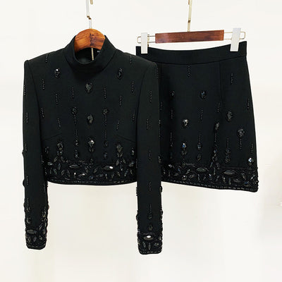 Conjunto de Falda Corta y Top Diamantado de Línea Industrial - Image 4