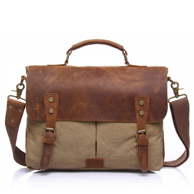 Bolsa Bandolera de Lona Retro para Hombre - Maletín Portacomputadora Estilo Vintage - Image 7