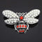 Retro cute little bee brooch Ancient Plateado