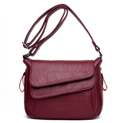 Bolso Mensajero de Cuero Suave - Cartera Cuadrada Clásica Compacta - Image 11