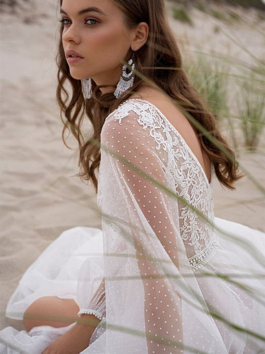 Vestido de Novia Mesh Elegante con Corte Dividido - Diseño Moderno y Sofisticado - Image 13