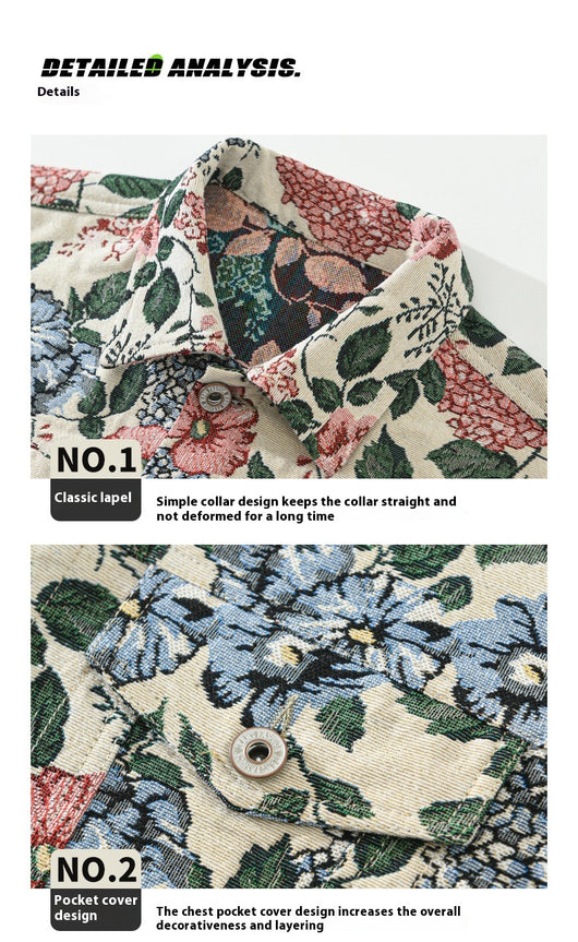 Chaqueta Floral Retro para Hombre - Estilo Vintage Trendy - Image 8