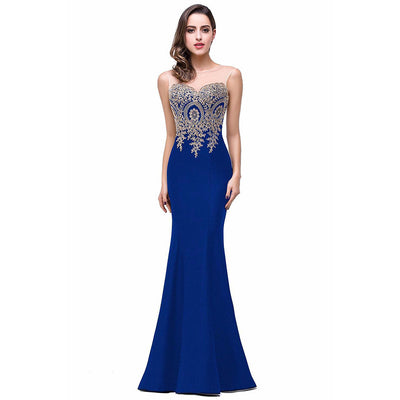 Vestido Fiesta Espalda Hueca con Apliques - Ajustado Cadera Sirena - Image 6