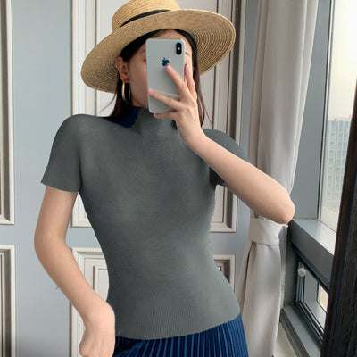 Blusa Elegante de Gasa con Cuello Medio - Top Sofisticado para Mujer - Image 8