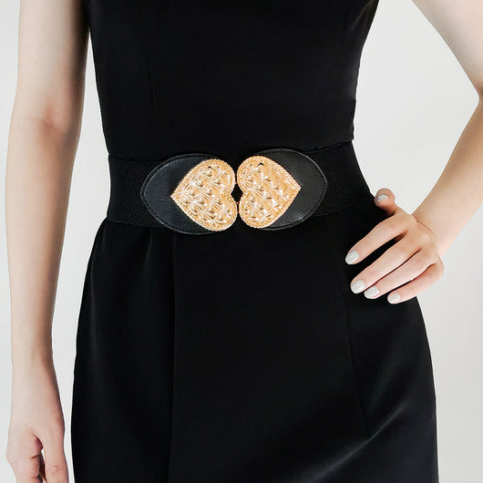 Cinturón Elástico Ancho con Hebilla Love Metalizada para Mujer - Image 12