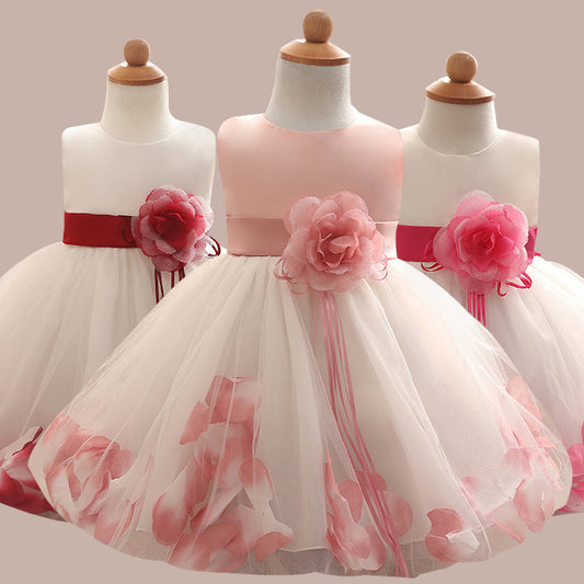 Vestido Princesa Infantil Coreano Premium Otoño - Diseño Esponjoso para Niñas