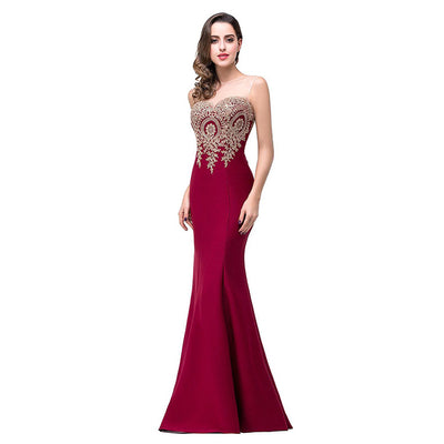 Vestido Fiesta Espalda Hueca con Apliques - Ajustado Cadera Sirena - Image 9