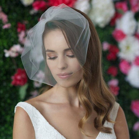 Velo de Novia Mesh Estilo Corto Hijab de Boda - Image 10
