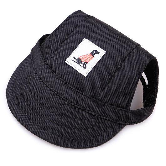 Orange pet baseball cap with ear holes and a curved brim, featuring a small patch with a dog graphic. - Image 2