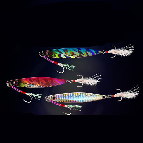 Señuelo de Pesca con Lentejuelas Colores Primarios - Placa de Hierro Pequeña