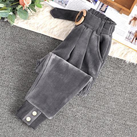 Pantalones de Pana para Niña con Forro Afelpado para Otoño e Invierno