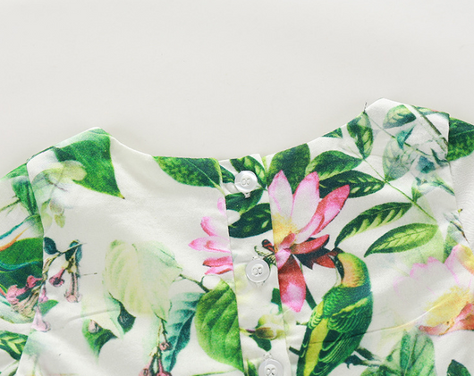 Vestido Infantil de Algodón con Estampado Floral Jacquard - Image 10