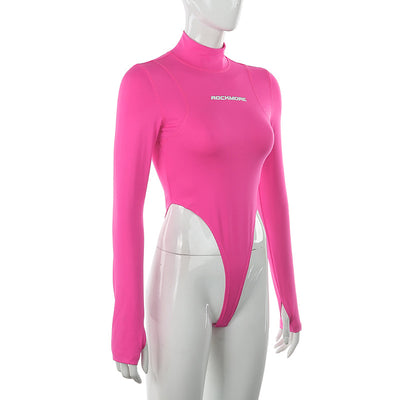Body Cuello Alto Ajustado con Detalle de Letras - Image 6