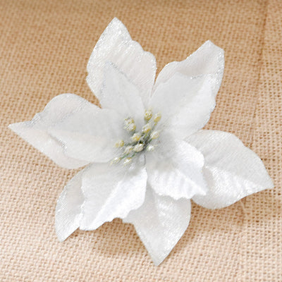 Flor Navideña Dorada de 13cm con Tres Capas - Image 8
