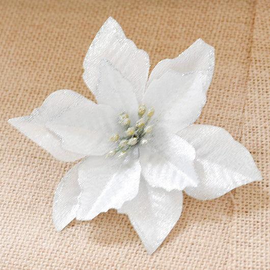 Flor Navideña Dorada de 13cm con Tres Capas - Image 8
