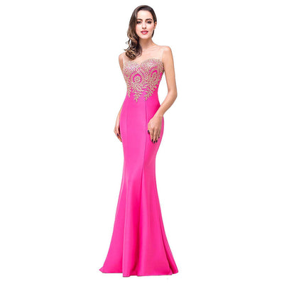 Vestido Fiesta Espalda Hueca con Apliques - Ajustado Cadera Sirena - Image 10