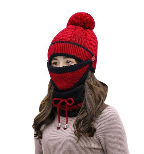 Gorro Cálido de Lana y Terciopelo con Cuello Integrado - Image 11