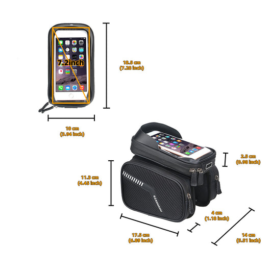 Bolsa Frontal para Bicicleta de Montaña - Soporte para Celular y Almacenamiento - Image 2