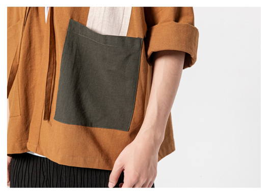 Bata Kimono Hanfu Suelta para Hombre Talla Grande - Estilo Dao - Image 8