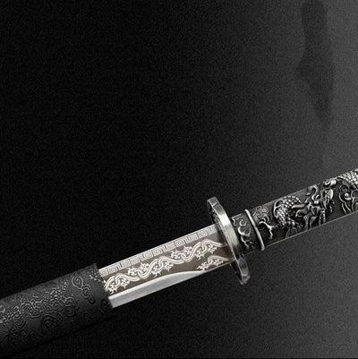 Espada Horizontal Xiaolong Dinastía Tang - Acero Manganeso Alto para Coleccionistas - Image 3