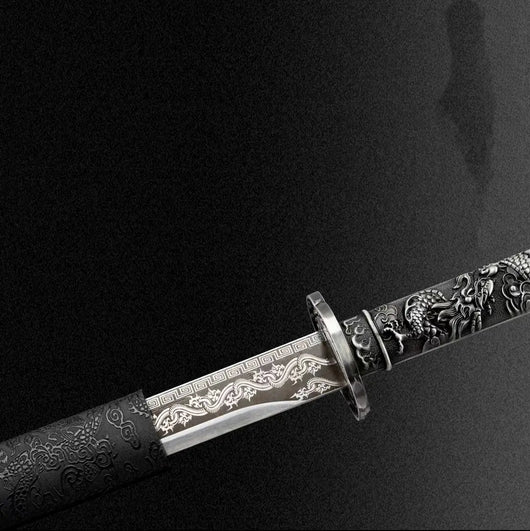 Espada Horizontal Xiaolong Dinastía Tang - Acero Manganeso Alto para Coleccionistas - Image 3