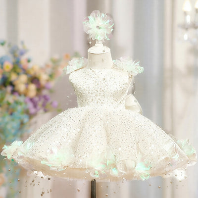 Vestido de Princesa con Lentejuelas y Perlas para Niña - Gala Elegante - Image 9