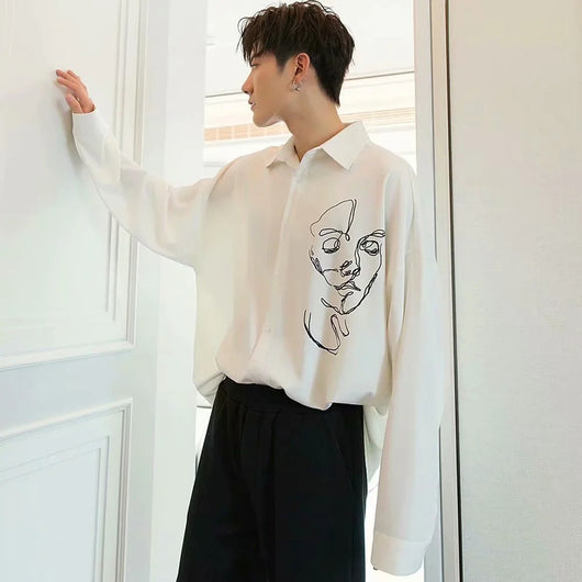 Camisa Casual Estampada de Manga Larga para Hombre - Image 8