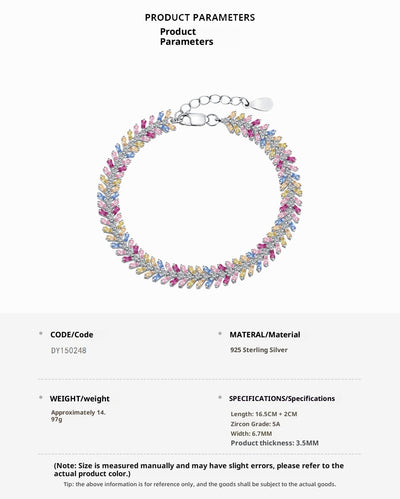 Pulsera de Plata Esterlina S925 Mujer Colores Dopamina con Circón - Image 9