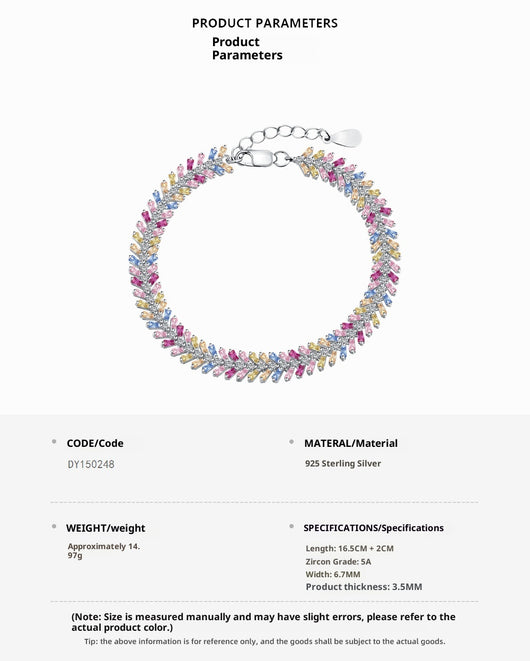 Pulsera de Plata Esterlina S925 Mujer Colores Dopamina con Circón - Image 9