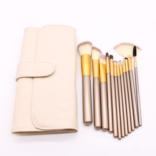 Set de Brochas de Maquillaje con Mango Champagne - 12/18/24 Piezas - Image 2
