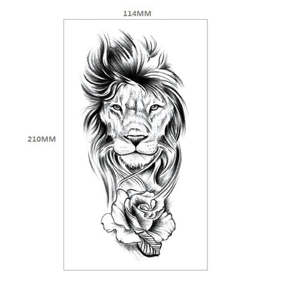 Tatuaje Temporal Transferible - Patrón Animal Tigre y León Media Manga - Image 4