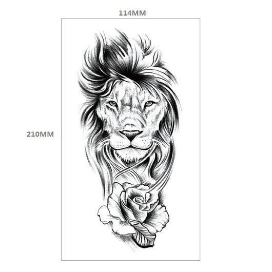 Tatuaje Temporal Transferible - Patrón Animal Tigre y León Media Manga - Image 4