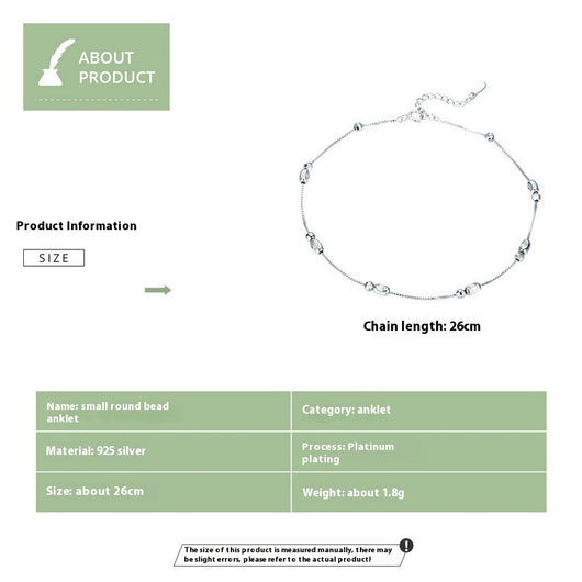 Pulsera Tobillera Plata 925 con Baño de Oro Blanco y Perlas Redondas - Image 6