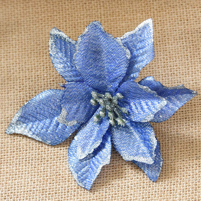 Flor Navideña Dorada de 13cm con Tres Capas - Image 11