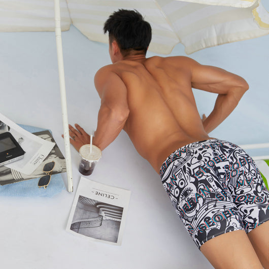 Shorts de Baño Ajustados Estampados para Hombre - Image 9