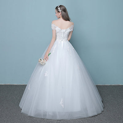 Vestido de Novia Coreano Elegante con Cola Recta - Diseño Moderno y Ajustado - Image 3