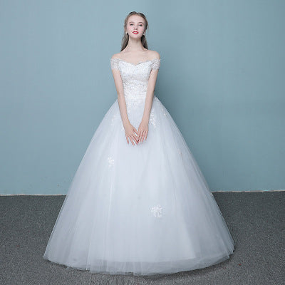 Vestido de Novia Coreano Elegante con Cola Recta - Diseño Moderno y Ajustado