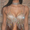 Bikini con Cadena de Cristales y Flecos