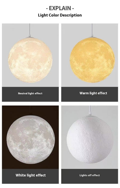 Lámpara de Techo Luna 3D - Luz Cálida para Dormitorio - Image 11