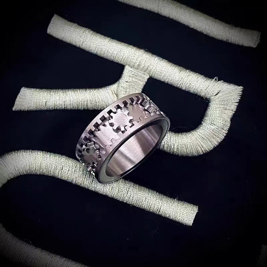 Anillo Titanio Acero Mecánico Full Diamond Diseño Personalidad - Image 4