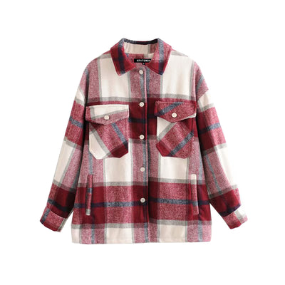 Chaqueta Camisa Cuadros para Mujer - Casual y Versátil - Image 5