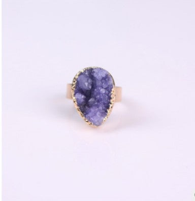 Anillo de Ágata Natural con Cristal Vintage para Mujer - Diseño Rosa - Image 5