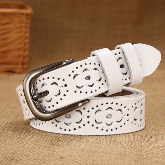 Cinturón de cuero hueco para mujer - Image 7