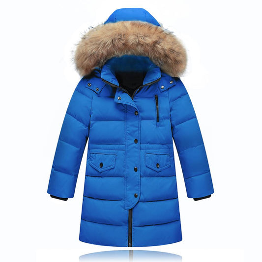 Chaqueta Acolchada Infantil con Cuello de Pelaje - Abrigo Grueso Unisex