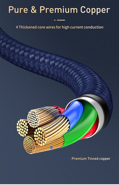 Cable 3 en 1 Rapid Series - iPhone, Android y USB-C Azul Oscuro - Image 18