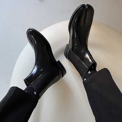 Zapatos de Cuero Charol con Punta Dividida para Hombre y Mujer - Image 4